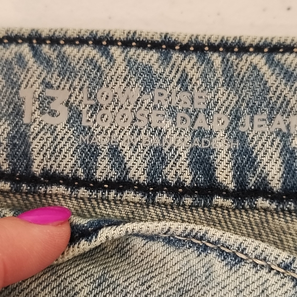 Arizona Jeans Co Loose Dad Jean Low Rise Wide Leg Baggy Distressed NWT SZ 13 - Picture 5 of 10